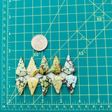 Large Mixed Shield Mixed Turquoise, Set of 10 Dimensions