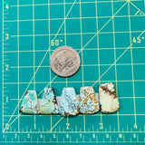 Medium Mixed Trapezoid Mixed Turquoise, Set of 5 Dimensions
