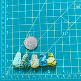 Medium Mixed Freeform Mixed Turquoise, Set of 5 Dimensions