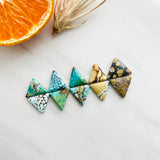 Medium Mixed Triangle Mixed Turquoise, Set of 10 Background