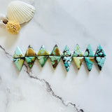 Medium Mixed Triangle Mixed Turquoise, Set of 16 Background