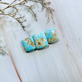 Medium Faint Blue Barrel Sand Hill Turquoise, Set of 3 Background