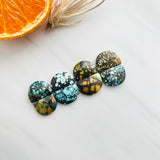 Medium Mixed Half Moon Mixed Turquoise, Set of 8 Background