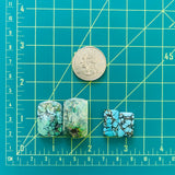 Medium Mixed Mixed Mixed Turquoise, Set of 4 Dimensions
