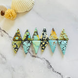 Medium Mixed Triangle Mixed Turquoise, Set of 12 Background