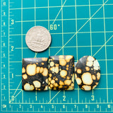 Large Royal Orange Mixed Treasure Mountain Turquoise, Set of 3 Dimensions