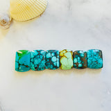 Medium Mixed Barrel Mixed Turquoise, Set of 6 Background