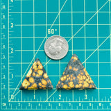 Large Royal Orange Triangle Treasure Mountain Turquoise, Set of 2 Dimensions