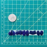 Small Deep Blue Mixed Lapis Lazuli, Set of 10 Dimensions