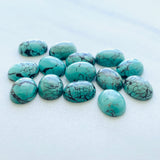 10x12mm Oval Green Egyptian, Set of 2