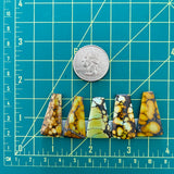 Large Royal Orange Freeform Treasure Mountain Turquoise, Set of 5 Dimensions