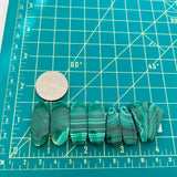 Large Deep Green Mixed Malachite Copper Mineral, Set of 8 Dimensions