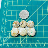 Medium Sea Green Round Royston Turquoise, Set of 6 Dimensions