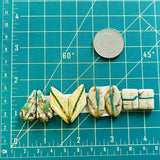 Medium Deep Green Mixed Royston Turquoise, Set of 8 Dimensions