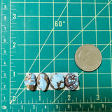 Small Sky Blue Freeform Golden Hills Turquoise, Set of 4 Dimensions