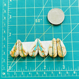 Large Mixed Teardrop Royston Turquoise, Set of 6 Dimensions