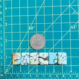 Medium Mixed Bar Mixed Turquoise, Set of 6 Dimensions