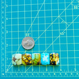 Medium Mixed Barrel Mixed Turquoise, Set of 5 Dimensions