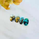 Large Mixed Oval Mixed Turquoise, Set of 4 Background