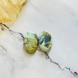 Large Light Yellow Oval Crescent Lake Variscite, Set of 2 Background