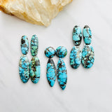 Large Ocean Blue Mixed Wild Horse Turquoise, Set of 12 Background