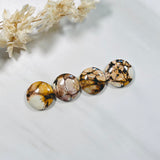 Medium Royal Orange Round Purple Lavender Variscite, Set of 4 Background