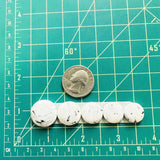 Medium White Round White Buffalo Dolomite, Set of 5 Dimensions