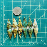 Large Mixed Shield Mixed Turquoise, Set of 12 Dimensions