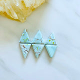Medium Faint Blue Triangle Sand Hill Turquoise, Set of 6 Background