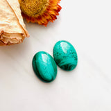 Large Sea Green Oval Malachite Copper Mineral, Set of 2 Background