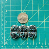 Medium Ocean Blue Half Moon Blue Moon Turquoise, Set of 6 Dimensions