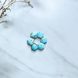 Medium Sky Blue Hexagon Sand Hill Turquoise, Set of 6 Background