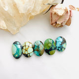 Small Turquoise Oval Mixed Mixed, Set of 5 Background