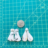 Large White Mixed White Buffalo Dolomite, Set of 7 Dimensions