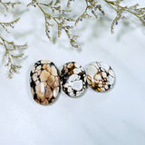 Large Earth Brown Oval Purple Lavender Variscite, Set of 3 Background