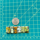 Medium Mixed Bar Mixed Turquoise, Set of 6 Dimensions