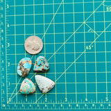 Medium Mixed Mixed Carico Lake Turquoise, Set of 4 Dimensions