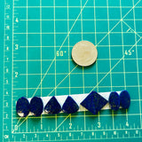 Small Deep Blue Mixed Lapis Lazuli, Set of 8 Dimensions