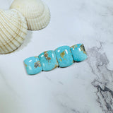 Large Sky Blue Barrel Sand Hill Turquoise, Set of 4 Background