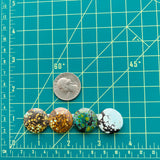 Medium Mixed Round Mixed Turquoise, Set of 4 Dimensions
