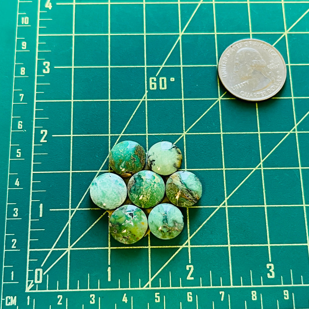 Offers Small Lime Green Round Broken Arrow Variscite, Set of 3