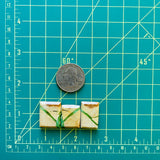 Medium Lime Green Bar Royston Turquoise, Set of 3 Dimensions