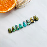 Small Mixed Freeform Mixed Turquoise, Set of 8 Background