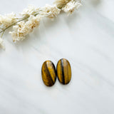 Large Earth Brown Oval Tiger Eye Crystal, Set of 2 Background