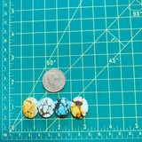 Medium Mixed Oval Mixed Turquoise, Set of 4 Dimensions
