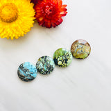 Large Mixed Round Wild Horse Turquoise, Set of 4 Background