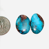 Large Sky Blue Freeform Bisbee Turquoise, Set of 2 Dimensions