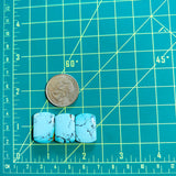 Medium Sky Blue Barrel Yungai Turquoise, Set of 3 Dimensions