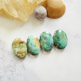 Large Mint Green Oval Crescent Lake Variscite, Set of 4 Background