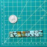 Medium Mixed Square Mixed Turquoise, Set of 8 Dimensions
